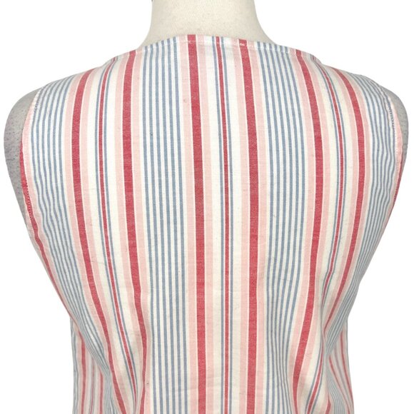 Vineyard Vines Abacos Stripe Tassel Sleeveless Top Pink Blue White Size 4 - Picture 7 of 13